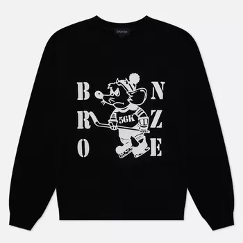 Мужская толстовка Bronze 56K Rat Crew Neck, цвет чёрный, размер M