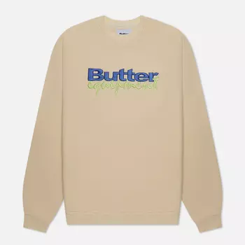 Мужская толстовка Butter Goods Equipment Embroidered Crew Neck, цвет жёлтый, размер XL