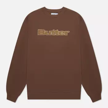 Мужская толстовка Butter Goods Felt Logo Applique Crew Neck, цвет коричневый, размер XXL
