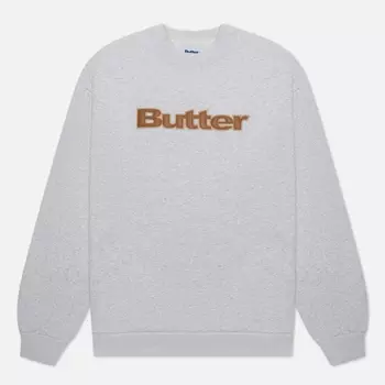 Мужская толстовка Butter Goods Felt Logo Applique Crew Neck, цвет серый, размер XL