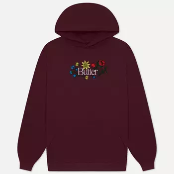 Мужская толстовка Butter Goods Floral Embroidered Hoodie, цвет бордовый, размер XXL