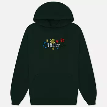 Мужская толстовка Butter Goods Floral Embroidered Hoodie, цвет зелёный, размер XXL