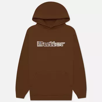 Мужская толстовка Butter Goods Logo Camo Applique Pullover Hoodie, цвет коричневый, размер XL