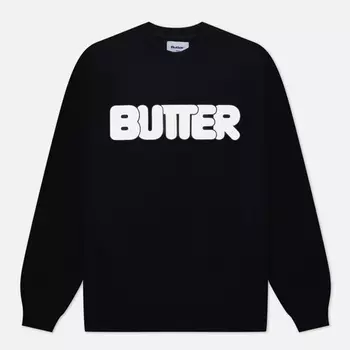 Мужская толстовка Butter Goods Rounded Logo Crew Neck, цвет чёрный, размер XL