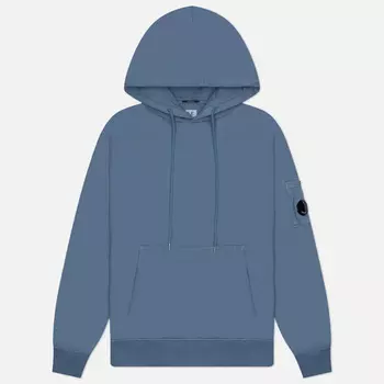 Мужская толстовка C.P. Company Brushed And Emerized Diagonal Fleece Lens Hoodie, цвет голубой, размер XL