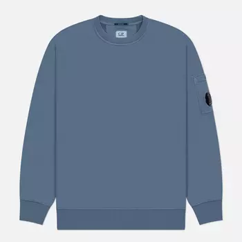 Мужская толстовка C.P. Company Brushed And Emerized Diagonal Fleece Lens Crew Neck, цвет голубой, размер XXL