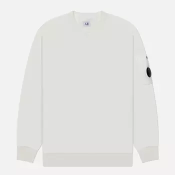 Мужская толстовка C.P. Company Brushed And Emerized Diagonal Fleece Lens Crew Neck, цвет белый, размер L