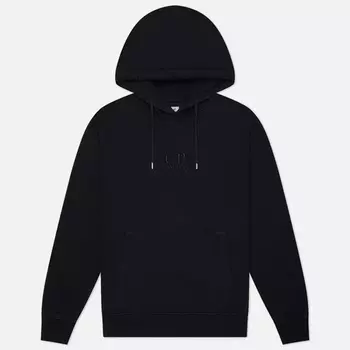 Мужская толстовка C.P. Company Brushed And Emerized Diagonal Fleece Hoodie Logo, цвет синий, размер M