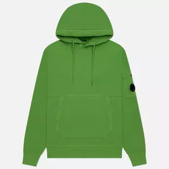 Мужская толстовка C.P. Company Brushed & Emerized Diagonal Fleece Lens Hoodie Resist Dyed, цвет зелёный, размер S