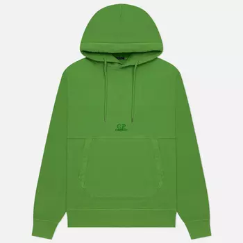 Мужская толстовка C.P. Company Brushed & Emerized Diagonal Fleece Logo Resist Dyed, цвет зелёный, размер L