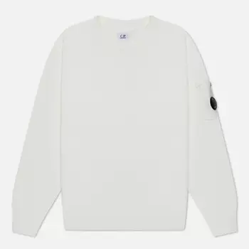 Мужская толстовка C.P. Company Cotton Diagonal Fleece Lens Garment Dyed, цвет белый, размер XXL