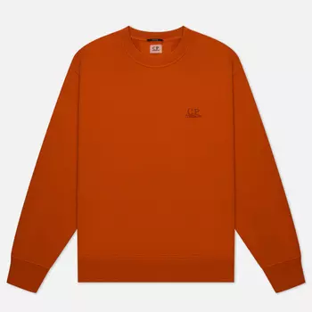 Мужская толстовка C.P. Company Cotton Diagonal Fleece Logo Resist Dyed, цвет оранжевый, размер XXL