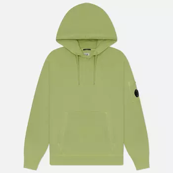 Мужская толстовка C.P. Company Cotton Diagonal Fleece Lens Hoodie Resist Dyed, цвет зелёный, размер XXL