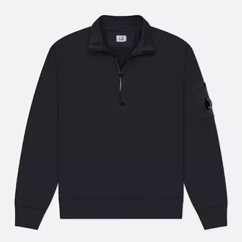 Мужская толстовка C.P. Company Cotton Diagonal Fleece Half Zip, цвет синий, размер S