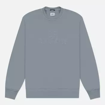 Мужская толстовка C.P. Company Cotton Diagonal Fleece Crew Neck Embroidery, цвет голубой, размер M