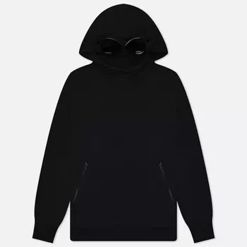 Мужская толстовка C.P. Company Diagonal Raised Fleece Hoodie Goggle, цвет чёрный, размер XXXL