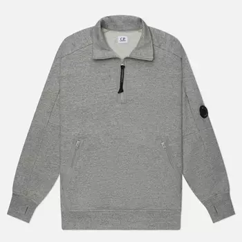 Мужская толстовка C.P. Company Diagonal Raised Fleece Half Zipped, цвет серый, размер XXL