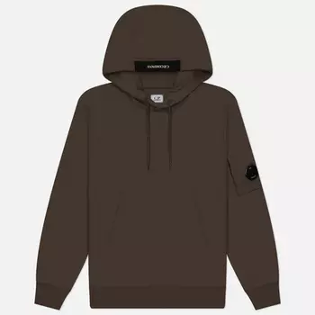 Мужская толстовка C.P. Company Diagonal Raised Fleece Lens Adjustable Hoodie, цвет коричневый, размер XXL