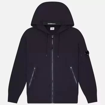 Мужская толстовка C.P. Company Diagonal Raised Fleece Full Zip Hoodie, цвет синий, размер M
