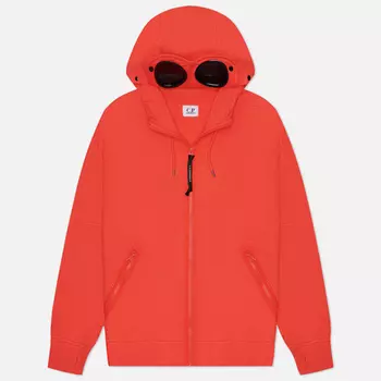 Мужская толстовка C.P. Company Diagonal Raised Fleece Goggle Zipped Hoodie Regular, цвет оранжевый, размер S