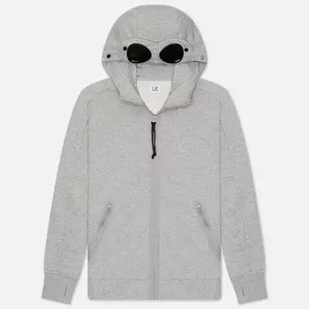 Мужская толстовка C.P. Company Diagonal Raised Fleece Goggle Zipped Hoodie Regular, цвет серый, размер S