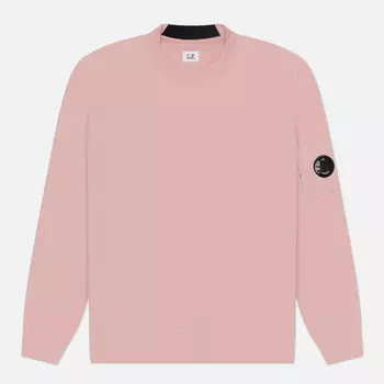 Мужская толстовка C.P. Company Diagonal Raised Fleece Lens Crew Neck, цвет розовый, размер M