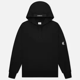 Мужская толстовка C.P. Company Diagonal Raised Fleece Hooded, цвет чёрный, размер XXXL