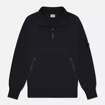 Мужская толстовка C.P. Company Diagonal Raised Fleece Zipped Lens Detail, цвет синий, размер S