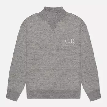 Мужская толстовка C.P. Company Japanese Melange Fleece Logo Turtle Neck, цвет серый, размер XXL