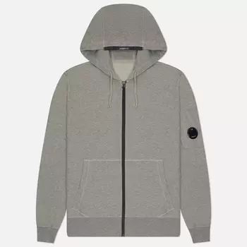 Мужская толстовка C.P. Company Light Fleece Zipped Hoodie Garment Dyed, цвет серый, размер XXL