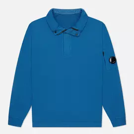 Мужская толстовка C.P. Company Light Fleece Garment Dyed Quarter Zip Lens, цвет голубой, размер XXL