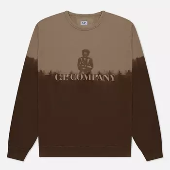 Мужская толстовка C.P. Company Light Fleece Graphic, цвет коричневый, размер L