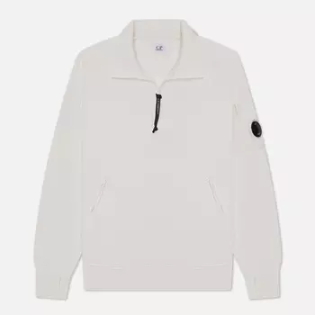 Мужская толстовка C.P. Company Stand Collar Diagonal Raised Fleece, цвет белый, размер XL