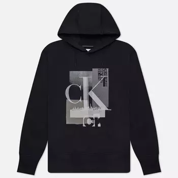 Мужская толстовка Calvin Klein Jeans Connected Layer Landscape Hoodie, цвет чёрный, размер XL