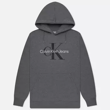 Мужская толстовка Calvin Klein Jeans Core Monologo Hoodie, цвет серый, размер L