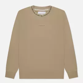Мужская толстовка Calvin Klein Jeans Logo Jacquard Crew Neck, цвет бежевый, размер M