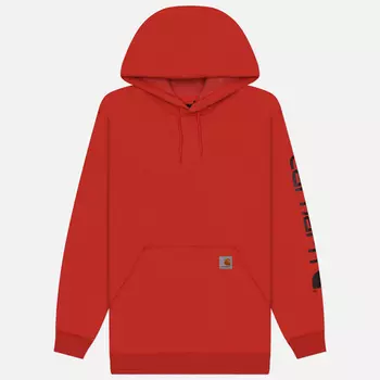 Мужская толстовка Carhartt Loose Fit Midweight Logo Sleeve Graphic Hoodie, цвет оранжевый, размер XXL