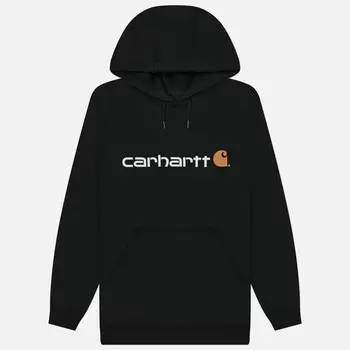 Мужская толстовка Carhartt Loose Fit Midweight Logo Graphic Hoodie, цвет чёрный, размер XL