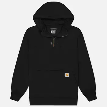 Мужская толстовка Carhartt Rain Defender Loose Fit Heavyweight Quarter-Zip Hoodie, цвет чёрный, размер XXL