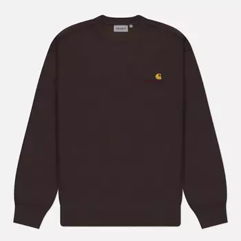 Мужская толстовка Carhartt WIP American Script, цвет коричневый, размер XL
