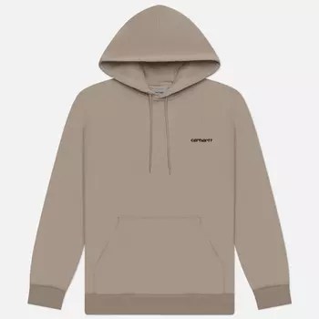 Мужская толстовка Carhartt WIP Hooded Script Embroidery, цвет бежевый, размер XXL
