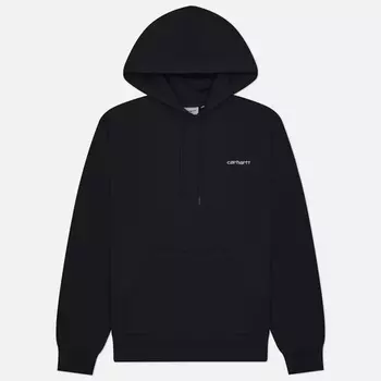 Мужская толстовка Carhartt WIP Hoodie Script Embroidery Polycotton, цвет чёрный, размер S