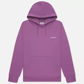 Мужская толстовка Carhartt WIP Script Embroidery 13 Oz Hooded, цвет фиолетовый, размер XXXL