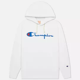 Мужская толстовка Champion Reverse Weave Big Script Hoodie, цвет белый, размер XXS