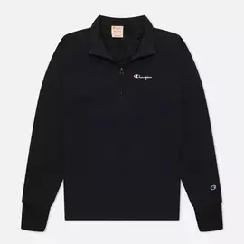 Мужская толстовка Champion Reverse Weave Half Zip-Up Script Logo, цвет чёрный, размер XL