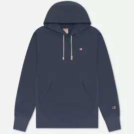 Мужская толстовка Champion Reverse Weave Logo Chest &amp; Sleeve Hoodie, цвет синий, размер XL