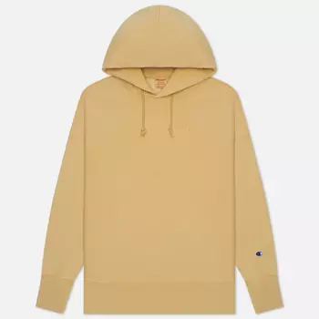 Мужская толстовка Champion Reverse Weave Script Logo Embroidery Hooded, цвет бежевый, размер M