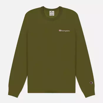 Мужская толстовка Champion Small Logo Fleece Crew Neck, цвет зелёный, размер L