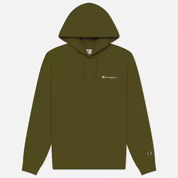 Мужская толстовка Champion Small Logo Fleece Hoodie, цвет зелёный, размер XL