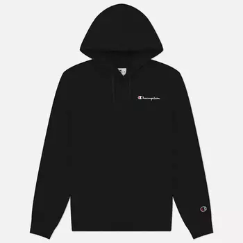 Мужская толстовка Champion Small Logo Fleece Hoodie, цвет чёрный, размер XL